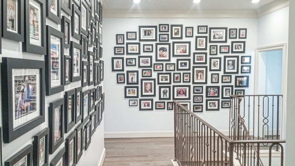 Family Framed Pictures Installed on Wall