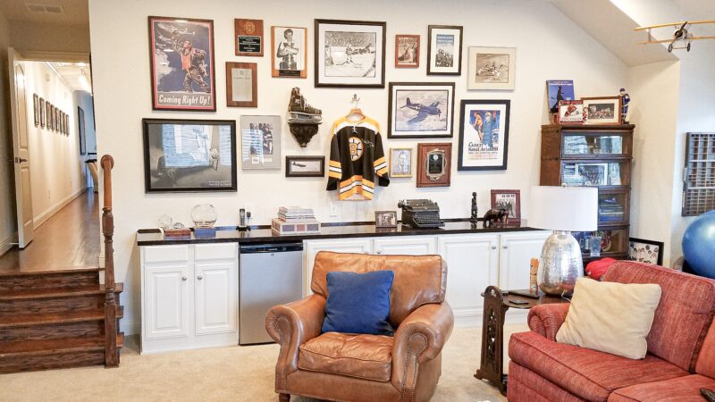 Memorabilia install on wall