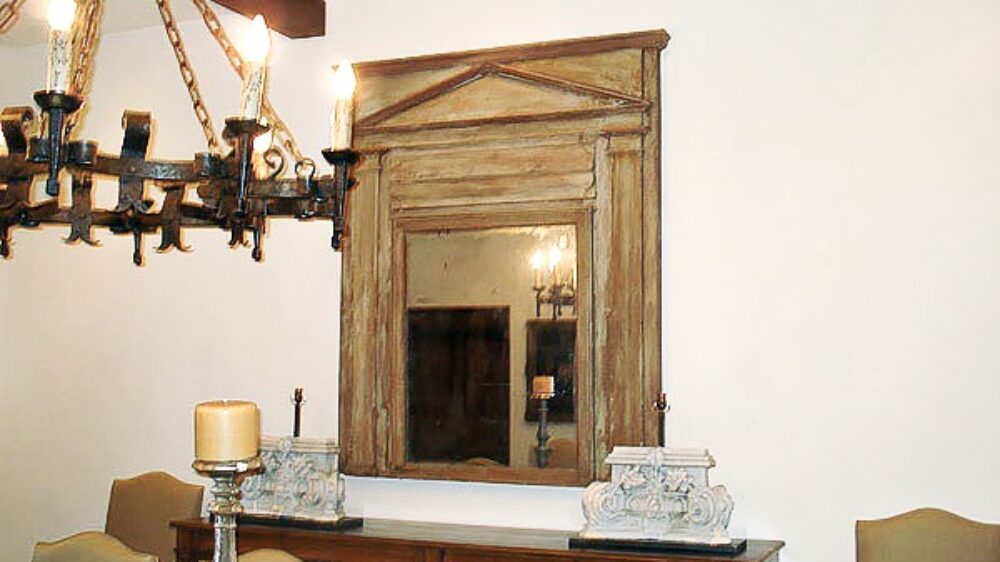 Mirror installed on wall